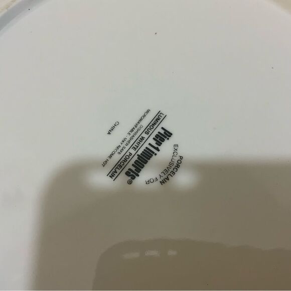 Pier 1 imports luminous White porcelain  dinner Plate 11” (Set of 5) G6 - Picture 7 of 7